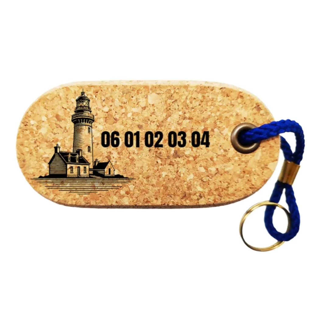 Personnalisation porte-clef en liège - Atelier Aby - Bretagne