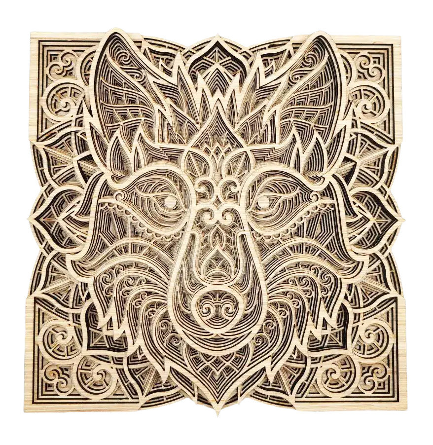 Loup Série Limitée & Numérotée Sous Cadre - Atelier Aby - Bretagne