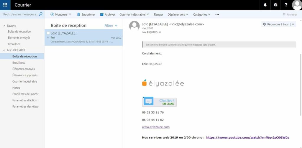 Webmail Exchange : emails
